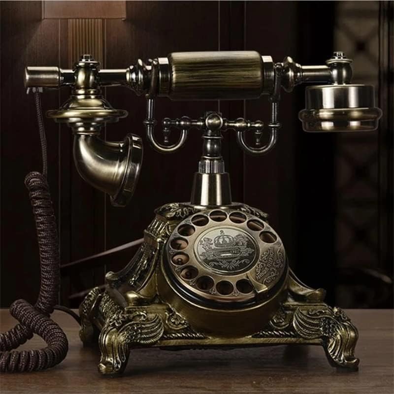 SJYDQ Европейския Антикварен Стационарен Телефон С Превръщането Циферблат, Ретро Домашен Старомодна Кабелна Старомодния