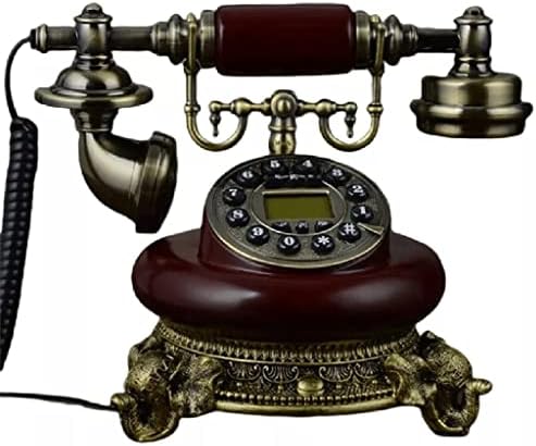 SJYDQ Антикварен Стационарен телефон, Домашен идентификация на обаждащия се на Стационарен телефон Смола и имитация на Метал Телефони с кнопочным набор от хендсфри (