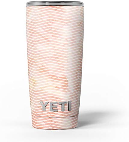 Дизайн Обтяните повърхността на кайсия гръндж винил фолио със стикер във формата на шеврона, съвместима с бокалами Yeti Rambler