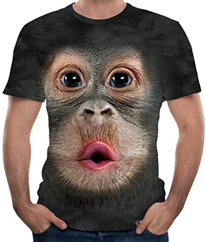 BEIBEIA/ Мъжки тениски с принтом забавна маймуна, Големи размери, Лято-Есен 2021, Ежедневни Свободни Удобна тениска с кръгло деколте
