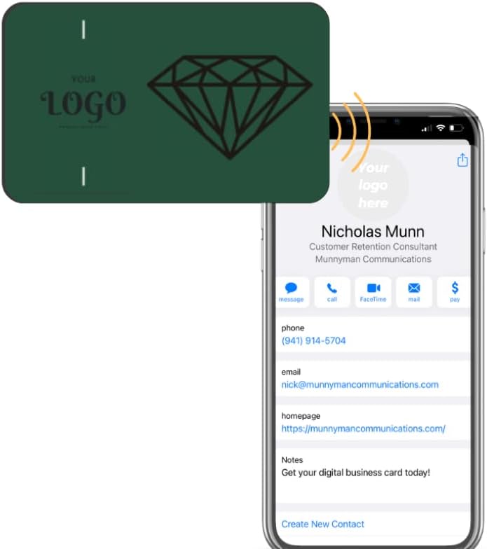 Луксозни дигитална визитка - лесно свързване към мрежата, технология NFC, бърз обмен и съхраняване на информация за контакти,