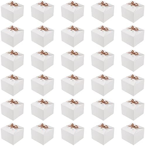 SEUNMUK 30 Опаковки, Бели Кутии Подарък размер на 4,7 x 4,7 x 3,5 Инча с Капак, Елегантни Кутии Подарък от крафт-хартия с 30