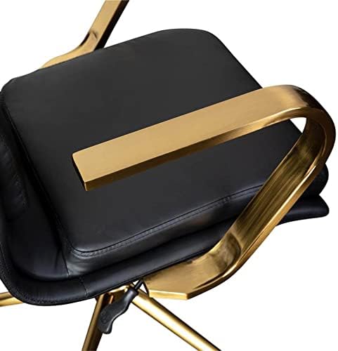 Дизайнерско Офис стол за ръководители на Flash Furniture James със средна облегалка - Черен кожен салон - База и подлакътници