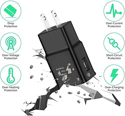 (2 опаковки) Зарядно устройство Powersky за бързо зареждане на мобилни телефони на Samsung, Адаптивни USB-зарядно устройство с кабел USB Type C за Galaxy S21, S20, S10, S9, S8, Note10, 9, 8, 7 и series A,