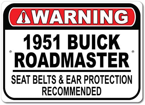 1951 51 Знак Препоръчва колан Buick Roadmaster за бърза езда, Метален знак на гаража, монтиран на стената Декор, Авто знак
