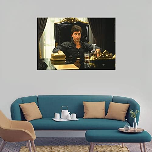 UZS Ал Пачино в Лицето с белег Тони Монтана, Художествен Плакат на платно и Стенни Художествена картина, Принт, Модерен
