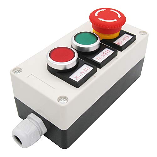 В два цвята/Червено-Зелен бутон на ключа незабавни действия 440 10 А 1NC 1NO, Червен Грибовидный Авариен прекъсвач 1NC 1NO