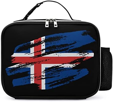 Реколта Чанта за Обяд с Исландским Флага, Изолирано Кутия за Обяд, Множество Чанта-Тоут за Офис Работа, Пътуване