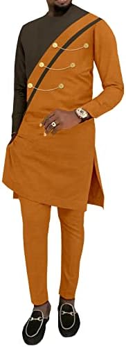 Африканска традиционно Облекло за Мъже, Големи Размери, Ризи и Панталони, Комплект от 2 теми, Stud Дрехи, Мюсюлмани