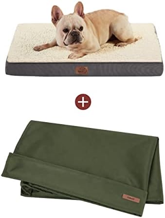 Lesure Medium Dog Bed за Средни Кучета - Легло за кучета със Средни размери, Сменяем Калъф, който предпазва от Сдъвкване и