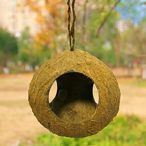 ＫＬＫＣＭＳ Сигурността на природата Кокосово Гнездо Хижа за Папагал Среда Висящи Декоративни Играчки