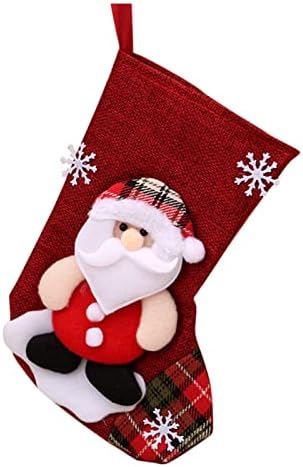 EDCRF Коледна Украса на Коледни Чорапи, Коледни Подаръци Чорапи Възли Сладки Червени Бели Зелени Празнични Коледни Украшения във формата на Джудже Камина Отглеждане