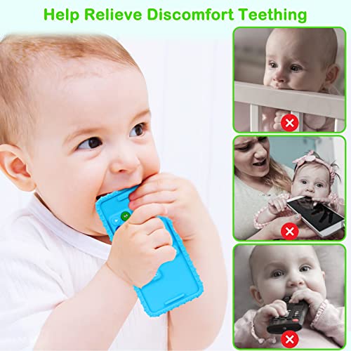 Andywoo Силиконови Играчки за никнене на млечни зъби за бебета 0-6 месеца, Играчки за никнене на млечни зъби под формата