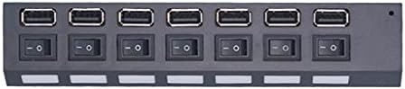 LMMDDP USB захранващ Адаптер със 7 Порта Многократно разширяване на 2.0 USB-хъб с Ключ за персонален КОМПЮТЪР с