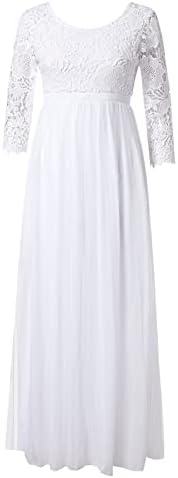 Дамско официално дълга вечерна рокля iQKA, елегантна шифоновое сватбена рокля макси с флорални деколте и къс ръкав,