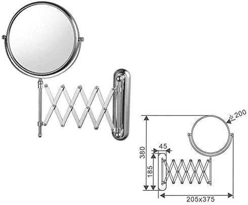 LIANXIAO - Монтиране на 8-Инчов Двустранно Управляемият Стенно Огледало, което е регулирано и Выдвижное Козметично Огледало