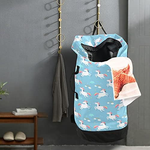 Найлонова чанта за дрехи Rainbow Unicorn Cloud Star са с закопчалка на шнур и възможност за машинно пране Големи чанти