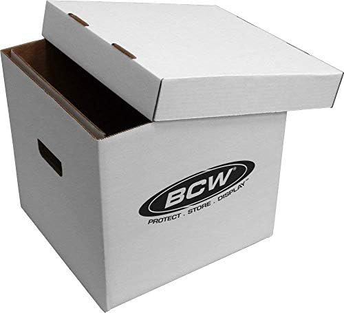 Кутия за съхранение на винил BCW 33 об/мин 12 с капак | Побира до 65 плочи или Лазерни дискове | Бяло (5 кутии)