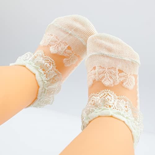 EyzBohrm Чорапи за малки момичета Чорапи с волани За Малки Момичета Дантелени Чорапи С волани За Малки Момичета Детски Дантелени