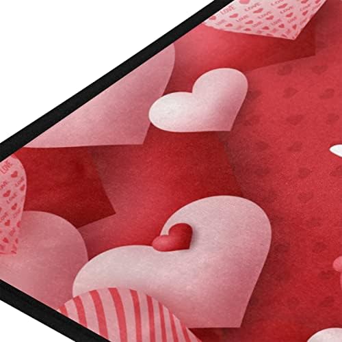 Кухненски Мат с Въздушно Топката във формата на Червени Сърца за Деня на Св. Валентин 39x20 Инча, Вратата, Килим, килимче