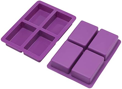 Правоъгълна силиконова форма за сапун, Голяма силиконова форма за мыловарения, дебела и здрава (2 опаковки).