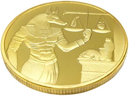 KESYOO Златен Египетски Анубис Възпоменателна Монета Древен Античен Предизвикателство Колекция от Монети Изкуство Пазител на Душата Анубис Сувенир Подарък Желязна