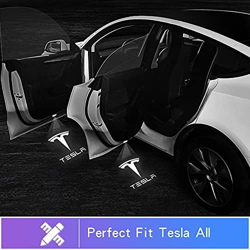 ALBECHE Tesla Puddle Светлини на Автомобилни Врати led Светлини с логото на, добре дошли Светлини за Tesla Model 3/Y / S / X Аксесоари 2 опаковки (Бяла светлина)