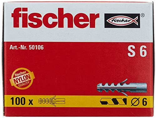 Найлонов стенен анкерни болтове Fischer S6 6x30 мм (7/32x 1-3/16) (100 бр)