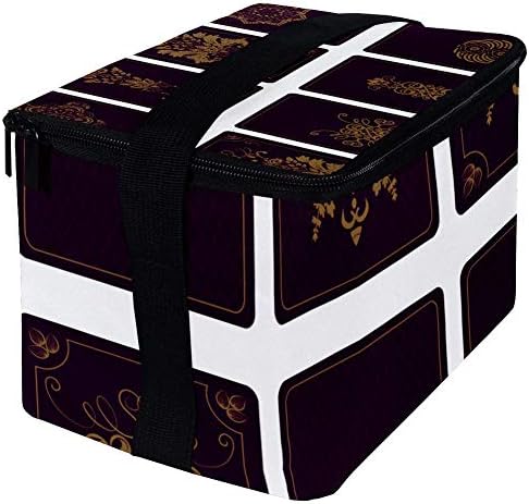 Фланец Обяд-Бокс, Изолирано Кутия за Bento за Мъже И Жени, многократна употреба Ведерко за Обяд с пагон, Лилаво Красив Цветен Дизайн