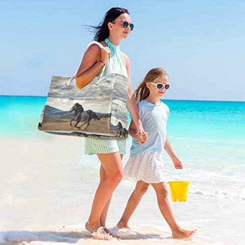 Чанта за пазаруване ALAZA Galloping Horse Beach Toy Чанта за плаж, Душ Кабина, Плувен басейн