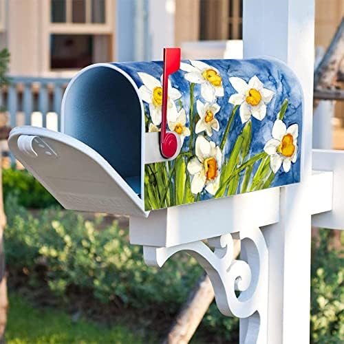 Texupday Нарцис Цвете за Украса на Капачката на Пощенска кутия с Магнитна Лента Пролет Лято Пощенска Кутия Тайна