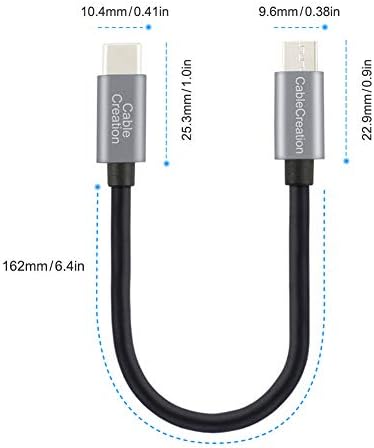 Създаване на кабела: Кратък USB кабел C дължина 0,65 метра, OTG кабел USB-C-Micro USB A, съвместим с контролера