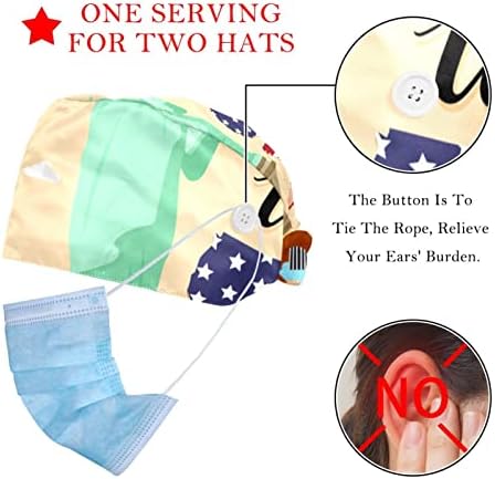 2 Опаковане на Регулирани Хирургични Търкане-шапки за еднократна употреба, Работа Шапчица с каишка за пот и Пуговицей,