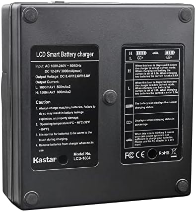 Батерия Kastar 4-Pack NP-F980EXP и двойно-бързо зарядно устройство CH04 Съвместим с камера Sony MVC-FD88 MVC-FD90 MVC-FD91 MVC-FD92