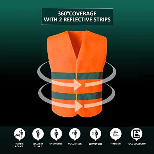 Жилетка за безопасност повишена видимост Yuxitia 10 Pack за Пътни работи, Джогинг, инспектор и Охрана