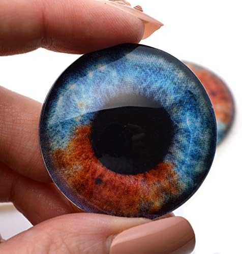 Гетерохромные два цвята Стъклени Очи в стила на човека - Кабошоны Синьо и Кафяво размери за Производство на Суспензии, Бижута
