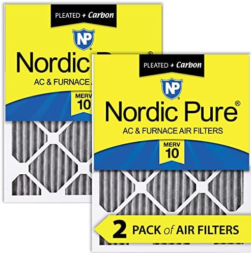 Nordic Pure 20x30x1 MERV 10 Плиссированных Плюс Карбонови Въздушни филтри за печки ac 2 Опаковки