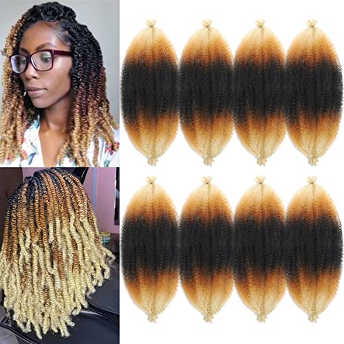8 Опаковки плетени на косата Marley Twist, 12 инча, пружинистые афро-Twist-коса, Предварително распушенные, Пружинистые косата