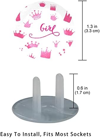Капачки за контакти (83 опаковка) Защитни Капачки за Электрозащиты, Капачки за Ключове за дома - Розово Crown Princess Бяла