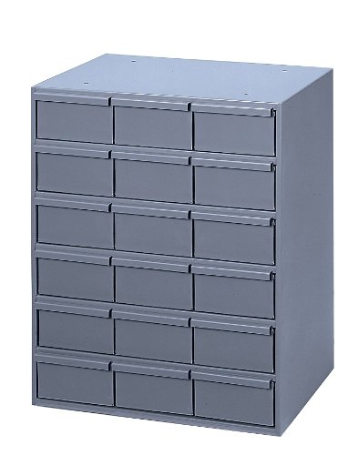 Вертикален шкаф за съхранение на студено валцувани стоманени Durham 006-95 Сив цвят, Широчина-17-1/4 инча х Височина 21-1/4 инча х Дълбочина 11-5/8 инча, 18 чекмеджета