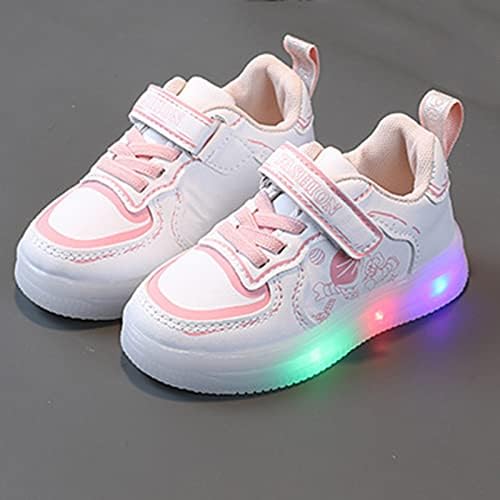Детски Обувки С Led Осветление Ежедневни Обувки За Момчета И Момичета Студентски Бяло И Розово Сладко Спортни Обувки С Мека