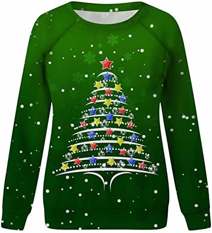 Дамски блузи с кръгло деколте, Мода 2023, нова година Пуловер с Дълъг Ръкав, Коледен Пуловер с Подсветка, Скъпа Коледна Блуза, Пуловер, Потник