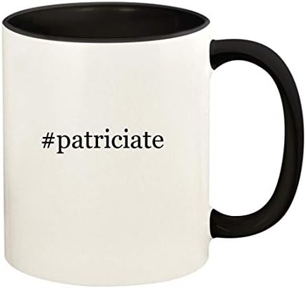 Подарък дрънкулки patriciate - Хэштег 11 грама, Керамични Цветна Дръжка и Вътрешната част на Кафе Чаши, Черна