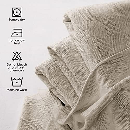 Спално бельо Utopia Одеало от памук (King Size - 90x108 инча) 350GSM Леко топло одеяло, Меко дышащее одеяло за всички