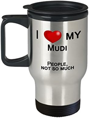 Чаша за пътуване Mudi - обичам Си Mudi, а не на хората - Подаръци за собствениците на Mudi, Стоки за кучета Mudi