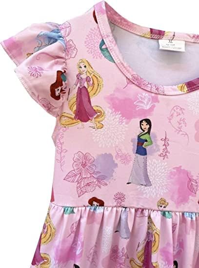 AQHOFSV/Рокля с цветове, с дълъг ръкав и Анимационни Принтом за малки момичета, Пролетно-Лятна Рокля с Лък под формата на Мики