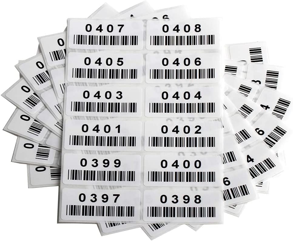Предварително Напечатанная Стикер с последователна номерация на етикети с баркод 2 x 1 (персонални 2400 бр.)