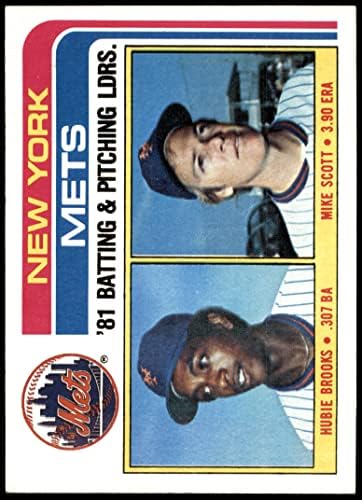 1982 Лидери Topps 246 Метс Майк Скот / Хьюби Брукс Ню Йорк Метс (Бейзболна картичка) БИВШ Метс