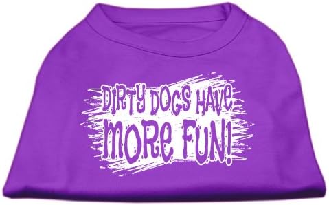 Тениска с Трафаретным принтом Mirage Pet Products Dirty Dogs Лилав цвят, XXL (18)