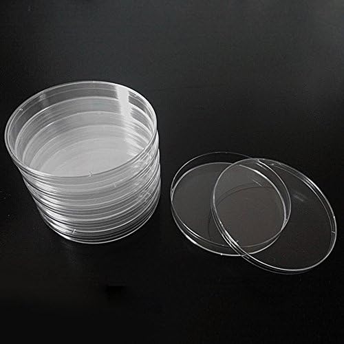 Опаковка от 10 Стерилни пластмасови чаши Петри с капак-Прозрачна табела за култивиране на групи-Чинийка на Петри за Лабораторен